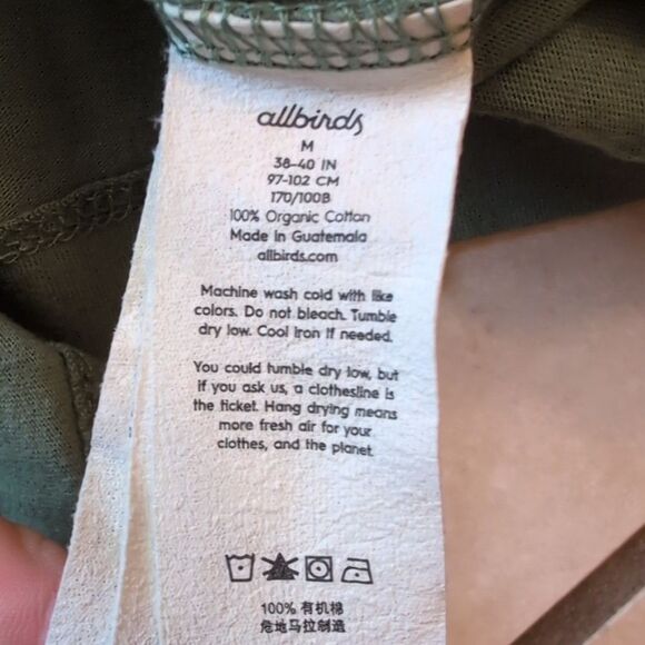NWT Allbirds Allgood Cotton Long Sleeve Tee Hazy Cargo Green Size M - Picture 7 of 11